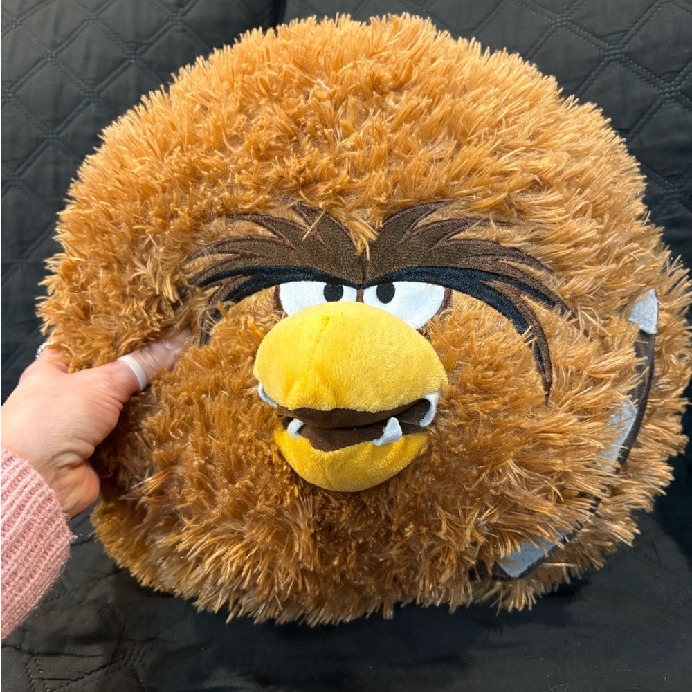 Angry Birds Star Wars Chewbacca 2013 Large 14" Brown Fuzzy Stuffed Plush Pillow